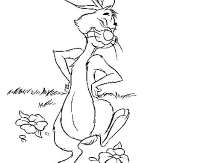 A coloring page of winnie the pooh - rabbit